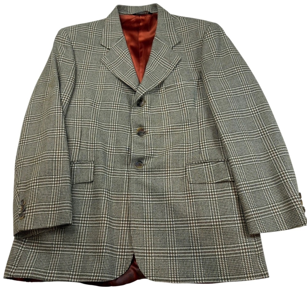 Vintage Wool Plaid Riding Blazer - Men's 42 Sport Coat‎ Made in Canada